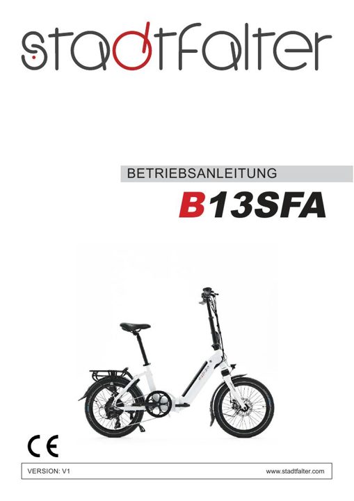 Vélo électrique pliable B13 Bedienungsanleitung