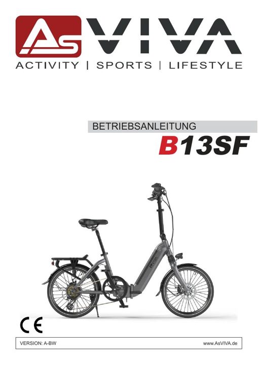 Vélo électrique pliable B13 Bedienungsanleitung
