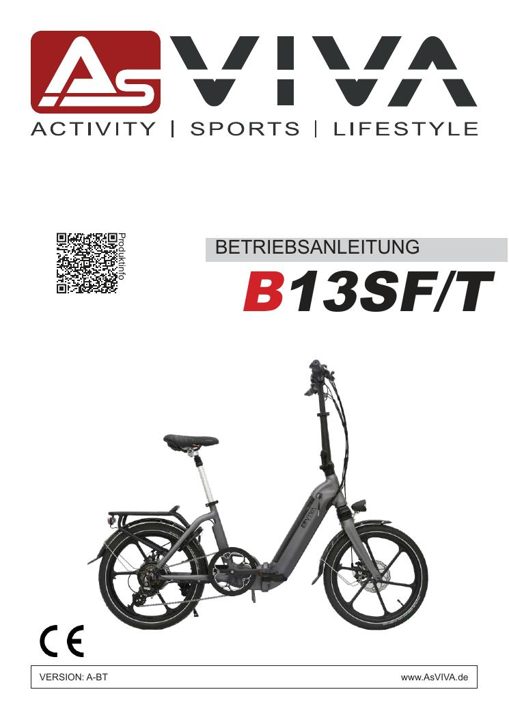 Vélo électrique pliable B13 Bedienungsanleitung