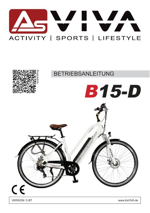 City E-Bike B15 – 28 Zoll – Grau/Weiß Bedienungsanleitung