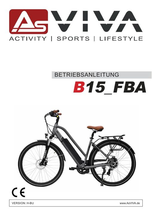 City E-Bike B15 – 28 Zoll – Grau/Weiß Bedienungsanleitung