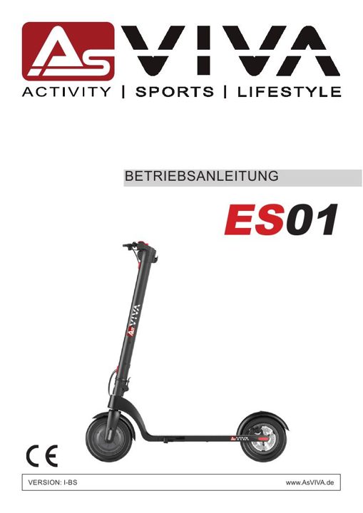 Trottinette électrique E-Scooter AsVIVA ES01 Bedienungsanleitung