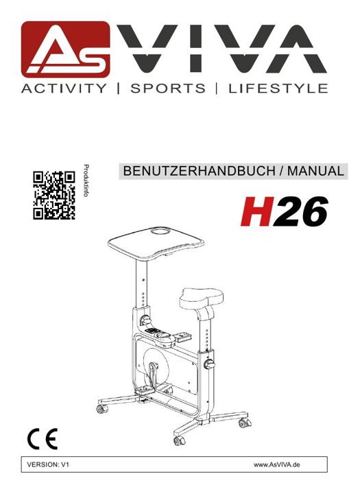 Desk-Bike & vélo d'appartement H26 Bedienungsanleitung