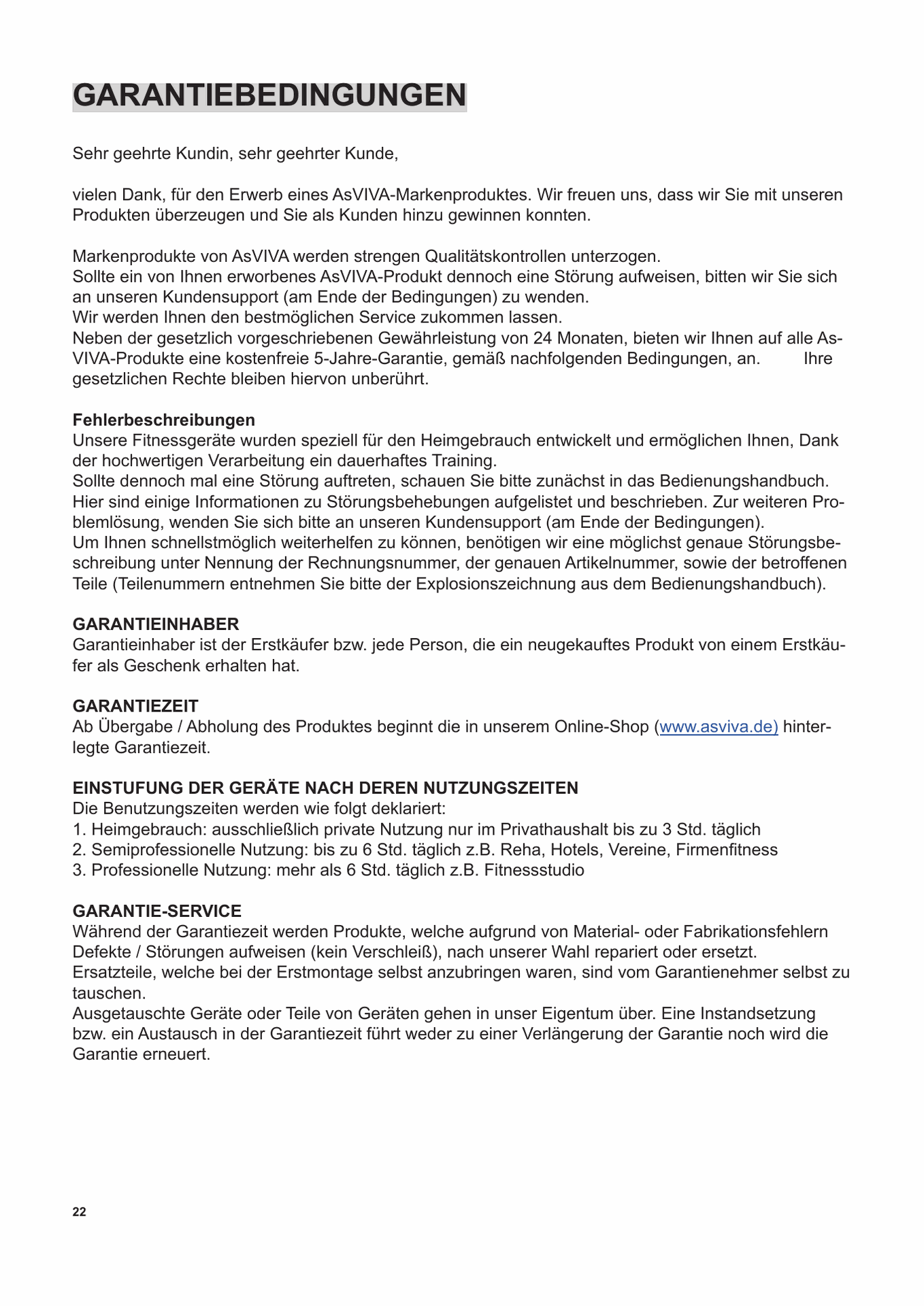 Bedienungsanleitung für die AsVIVA Hantelbank MB4