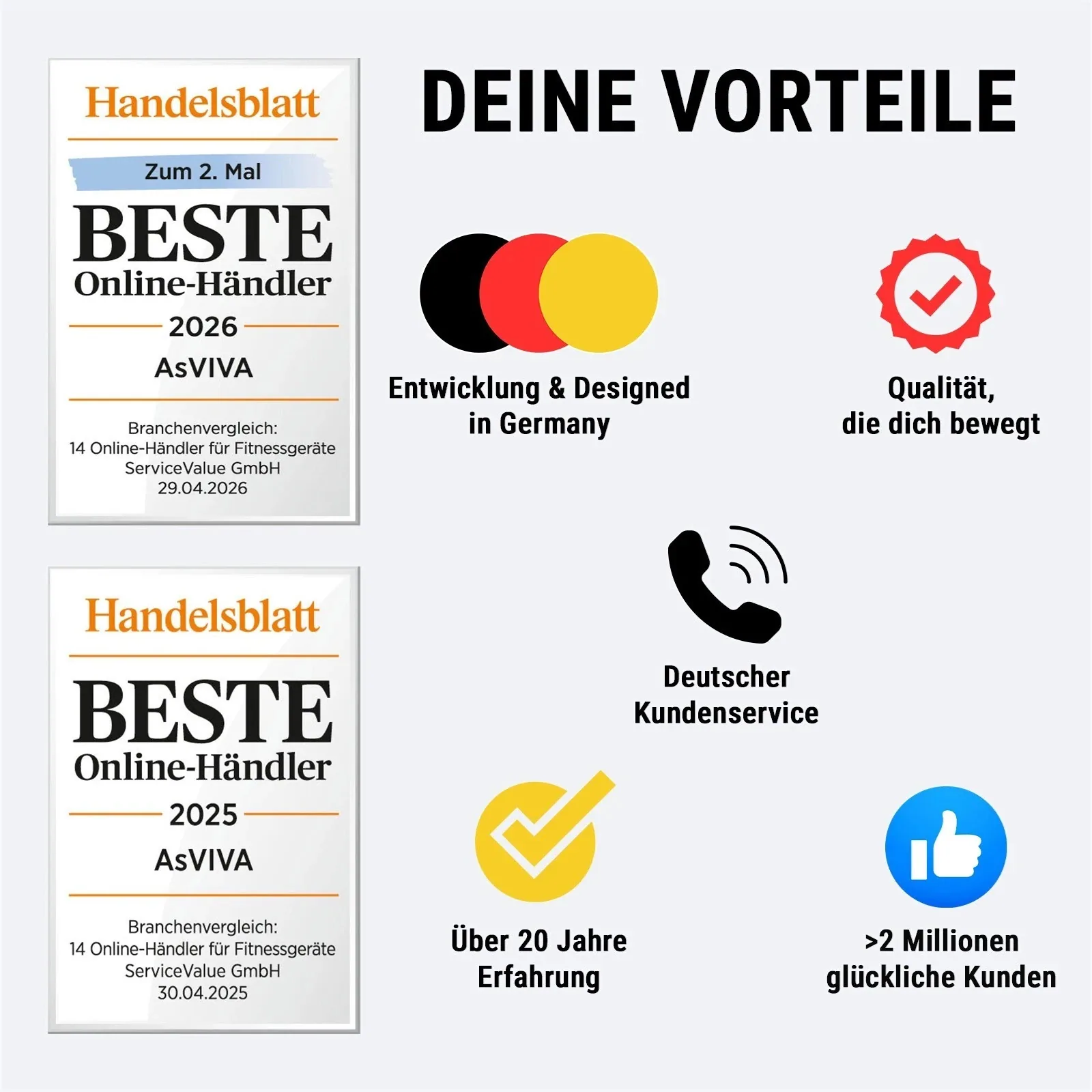 Deine Vorteile bei AsVIVA – Handelsblatt Beste Online-Händler 2025 & 2026