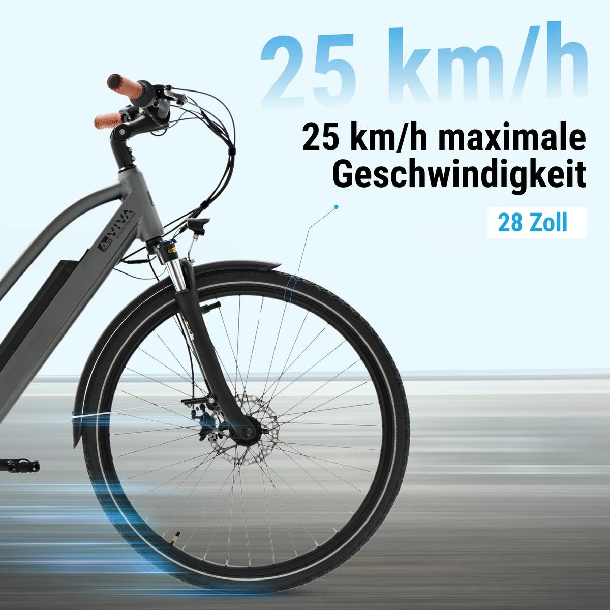 25 km/h sur roues de 28 pouces