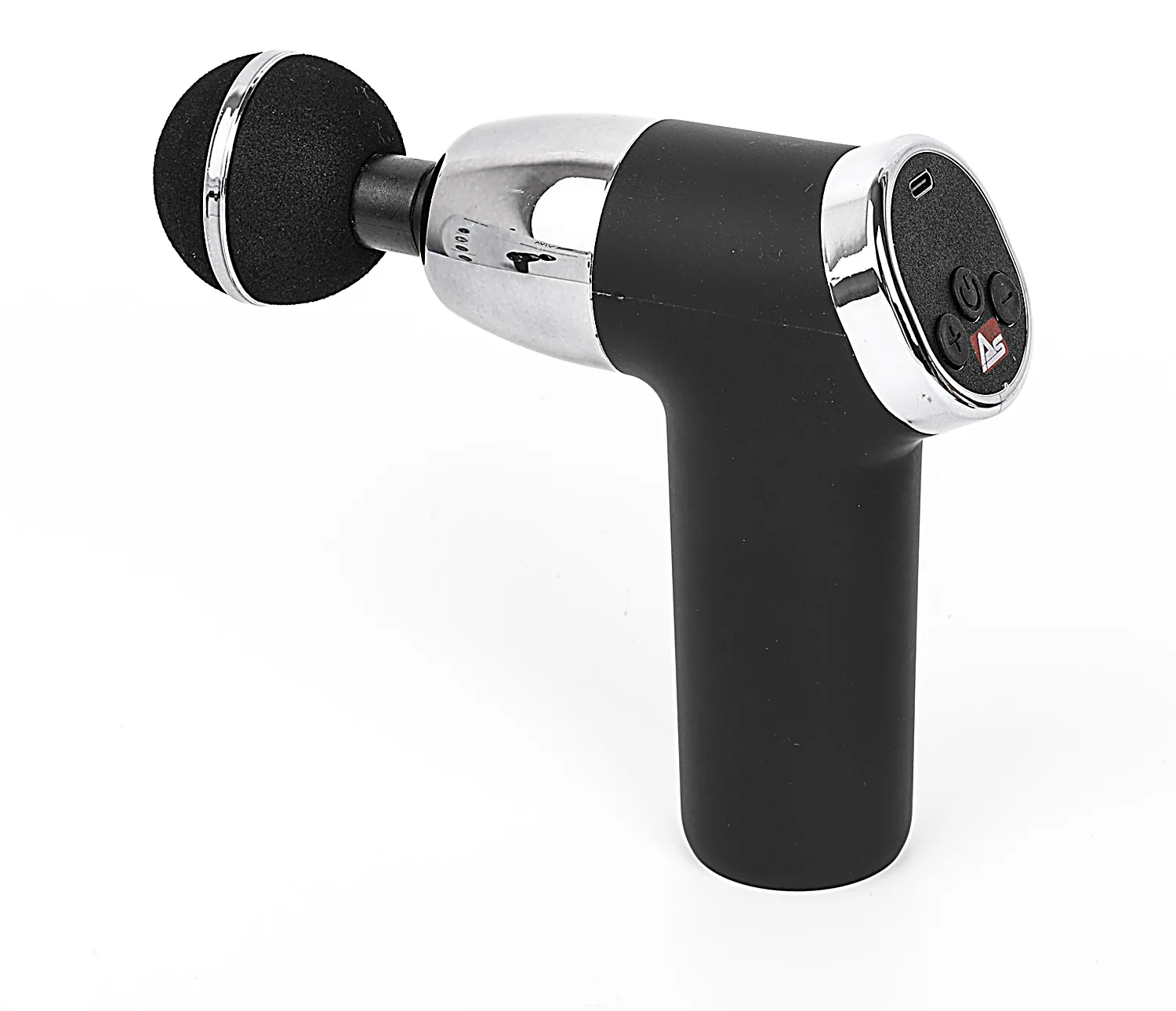 AsVIVA pistolet de massage MGN2 en noir – appareil de massage avec écran et tête interchangeable en un coup d'œil