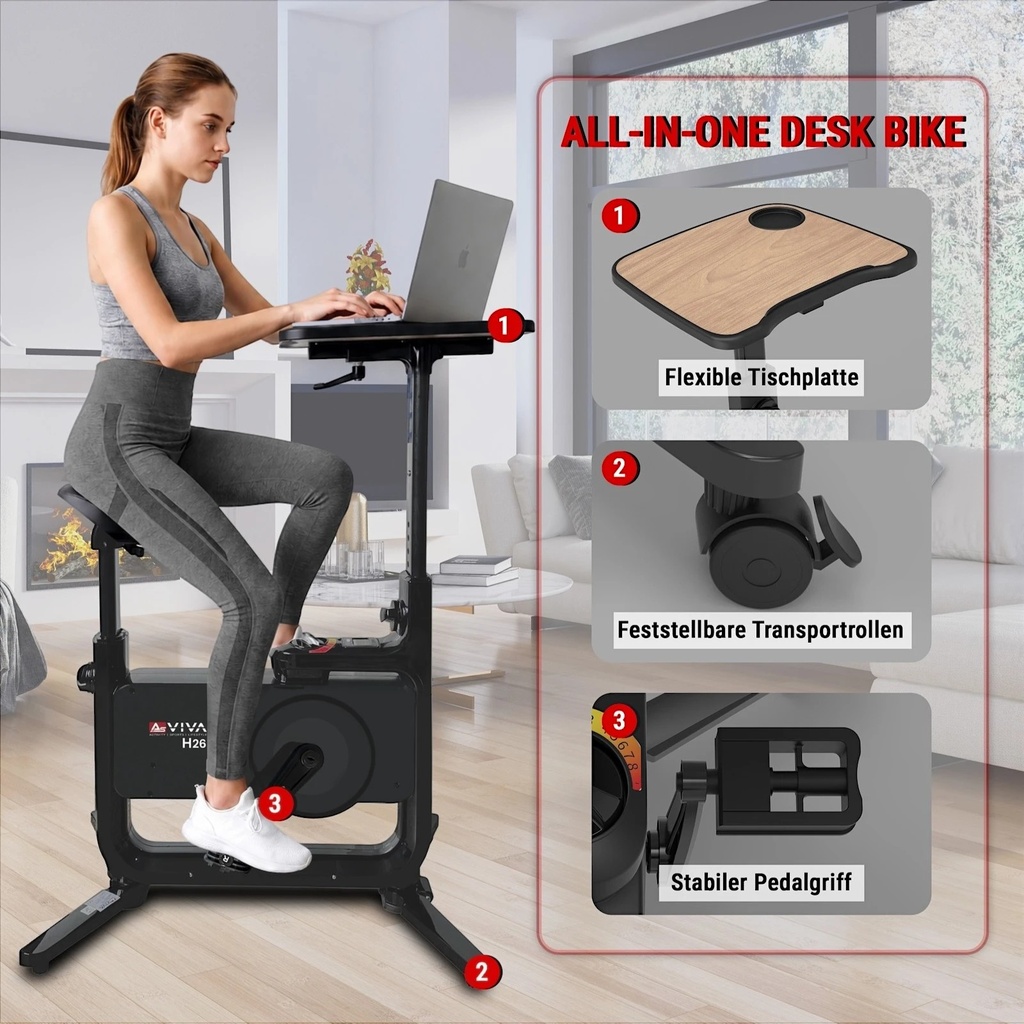 Desk-Bike & Heimtrainer H26 – All in One