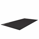 Vue oblique du tapis de protection de sol AsVIVA UM2 noir déroulé avec surface structurée