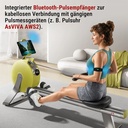 Rameur AsVIVA RA20 avec récepteur de pouls Bluetooth intégré pour le suivi de la fréquence cardiaque pendant l'entraînement