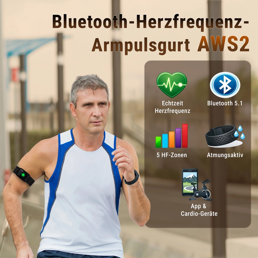 Brassard cardio AsVIVA [AWS2] avec Bluetooth AWS2 - Vue détaillée