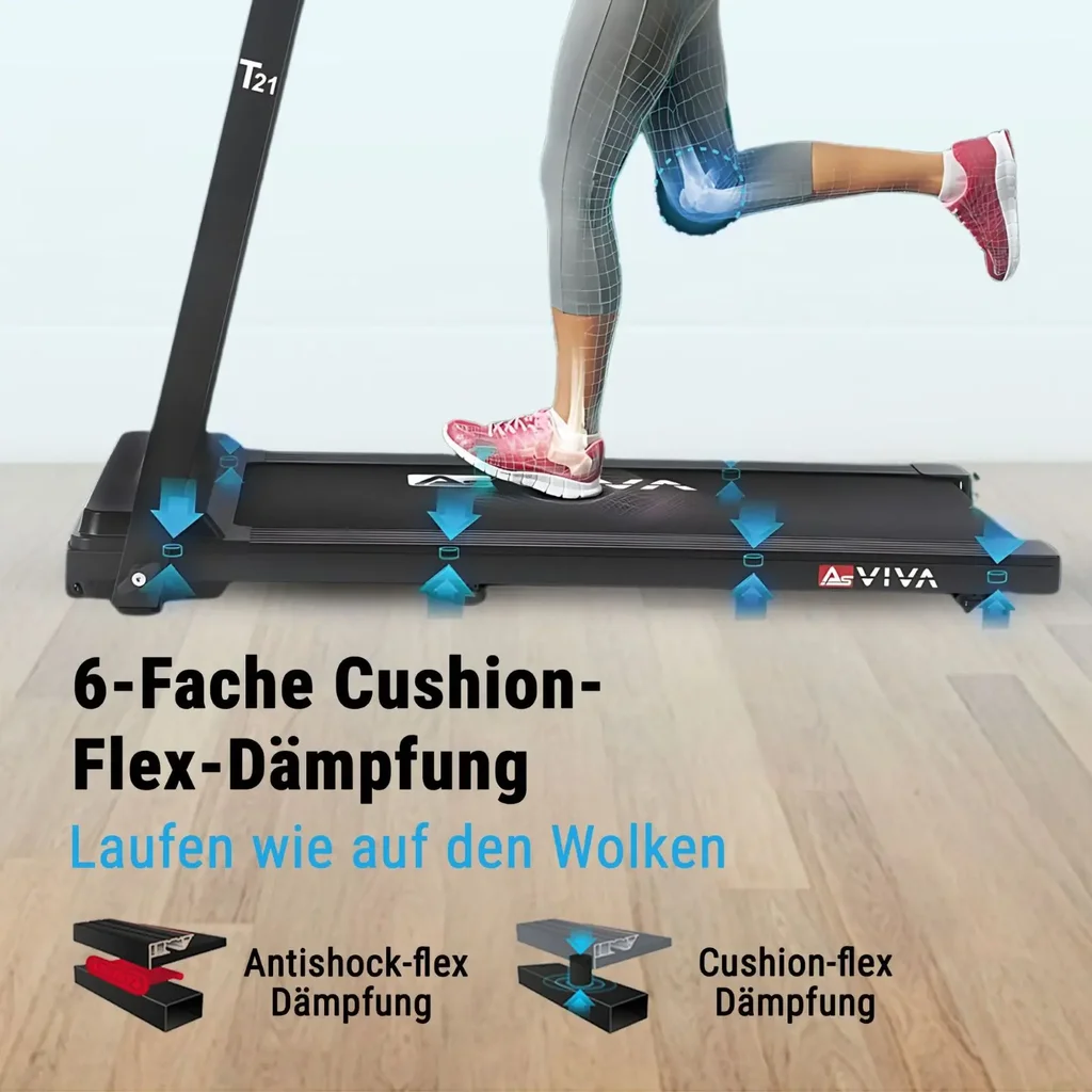 AsVIVA 2-en-1 – Tapis de course Walk & Run T21 – conception compacte (4)