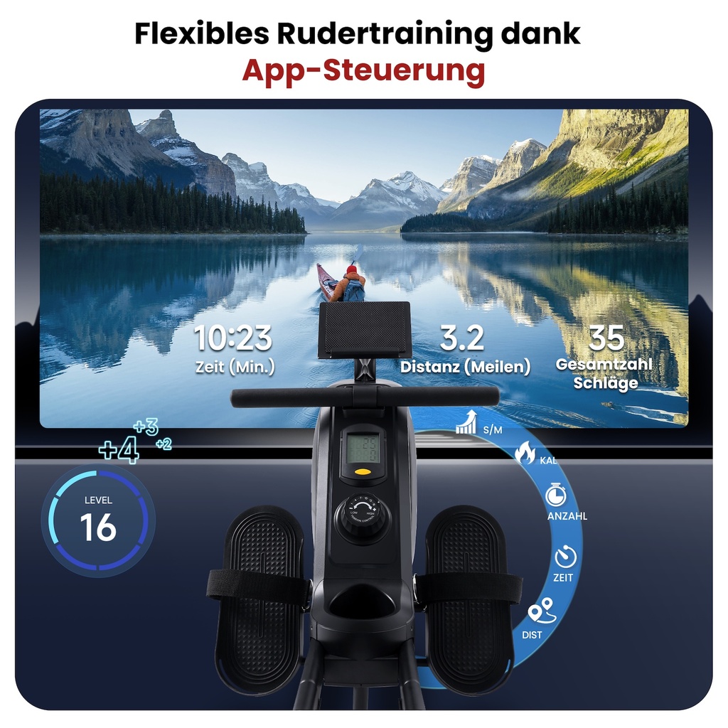 AsVIVA Rameur RA11 Magnetic – système de freinage magnétique (2)