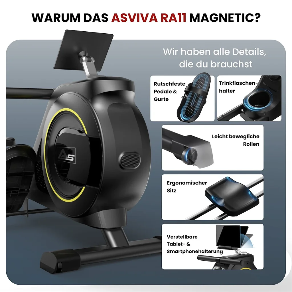 AsVIVA Rameur RA11 Magnetic – système de freinage magnétique (4)