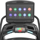 Capteurs de pouls tactiles sur les poignées du tapis de course AsVIVA T22 Studio Pro pour la mesure de la fréquence cardiaque