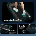 Vue détaillée de l'écran tactile de 23,5 pouces sur le tapis de course AsVIVA T22 Studio Pro avec menu d'entraînement
