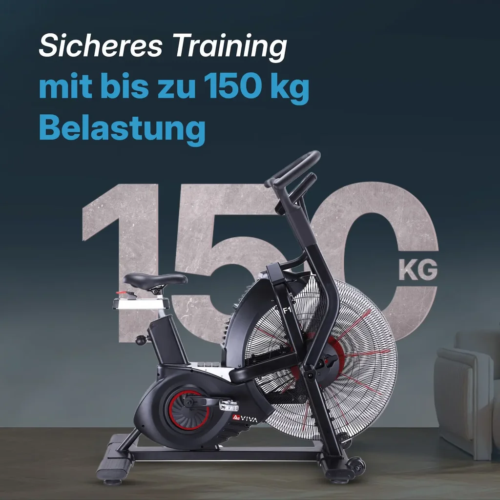 AsVIVA Air Bike Vélo d'appartement Semi-Pro F1 – résistance à l'air (2)