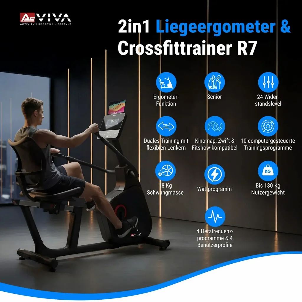 AsVIVA 2in1 Liegeergometer & Crossfit R7