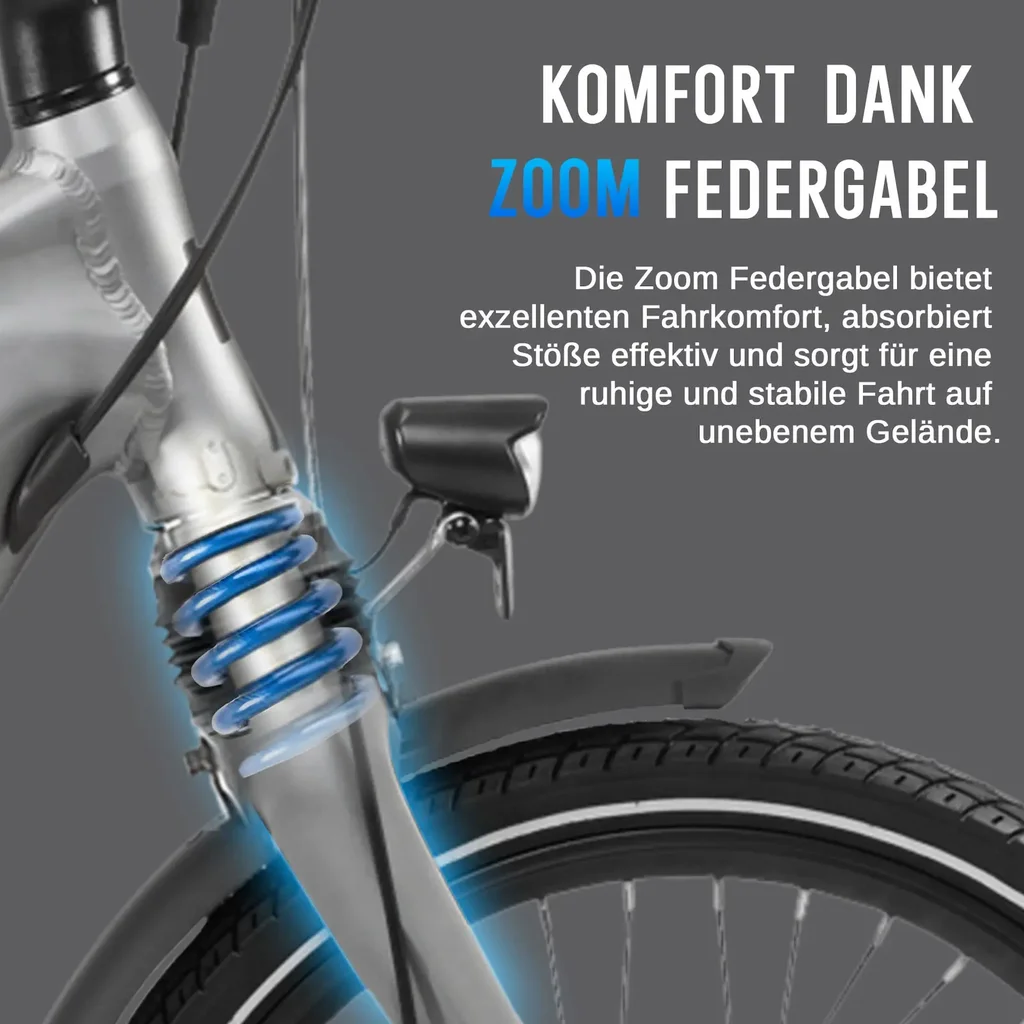 Vélo électrique pliable AsVIVA Stadtfalter B13 – Fourche suspendue