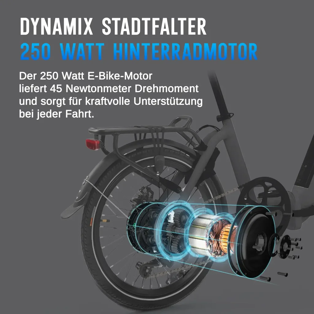 Vélo électrique pliable AsVIVA Stadtfalter B13 – Moteur roue arrière