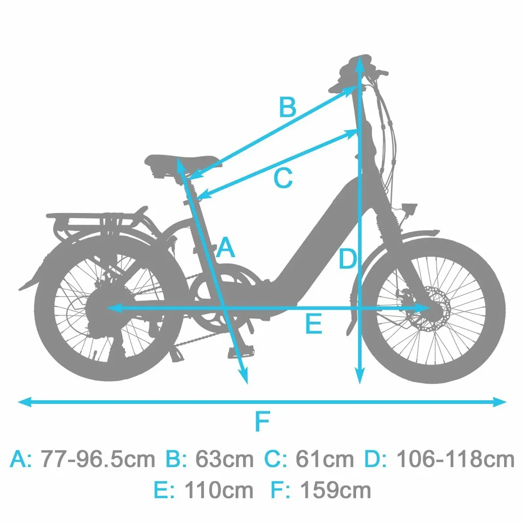 E-Bike Klapprad Stadtfalter B13 – B13sfa w Maßen 1920x1920