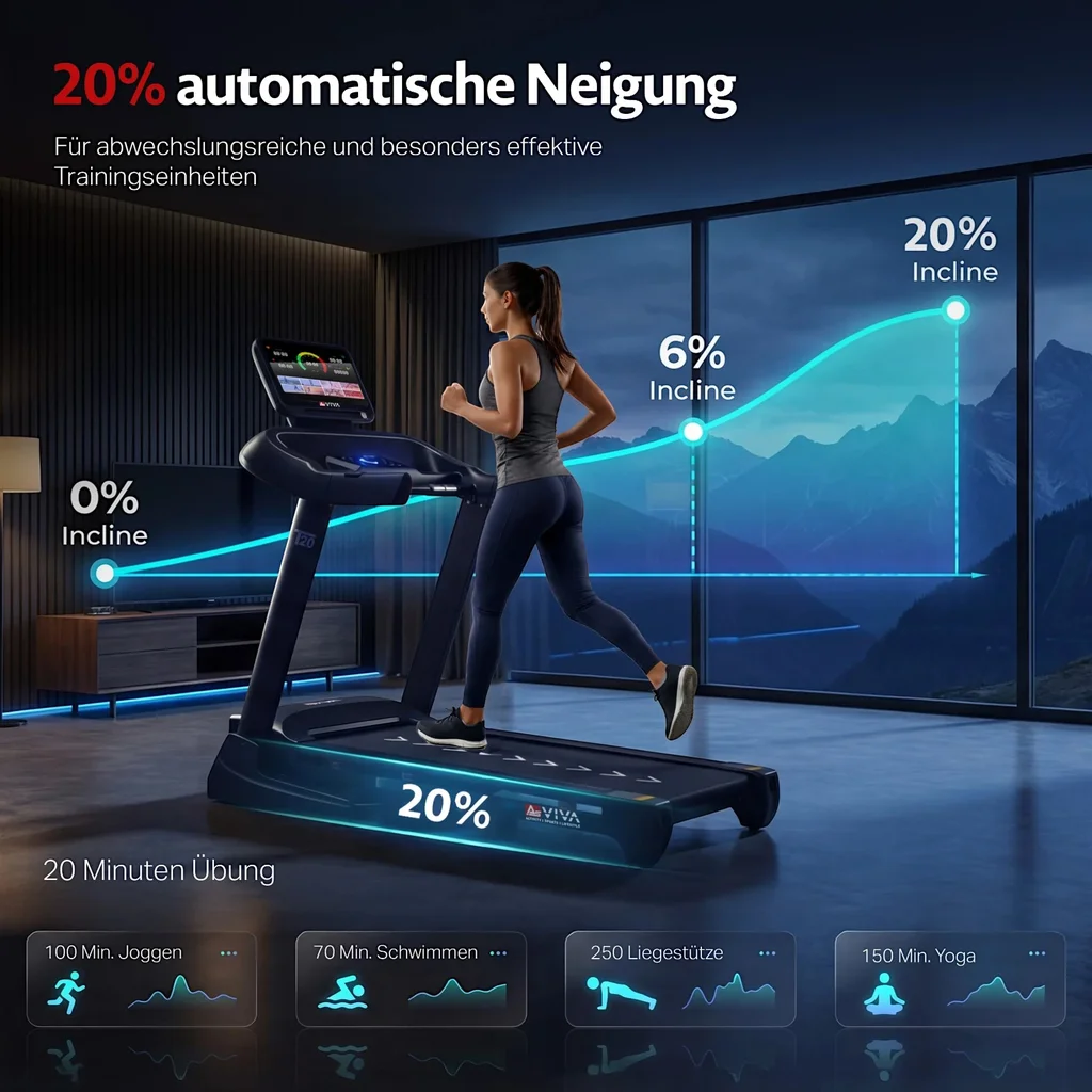 Tapis de course AsVIVA T20 Cardio Pro Runner – Vue 3