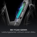 Vélo électrique de ville AsVIVA Stadtfalter B14 – Gris/Blanc – Vue 3