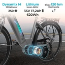 City E-Bike AsVIVA Stadtfalter B14 – Gris/Blanc – Moteur