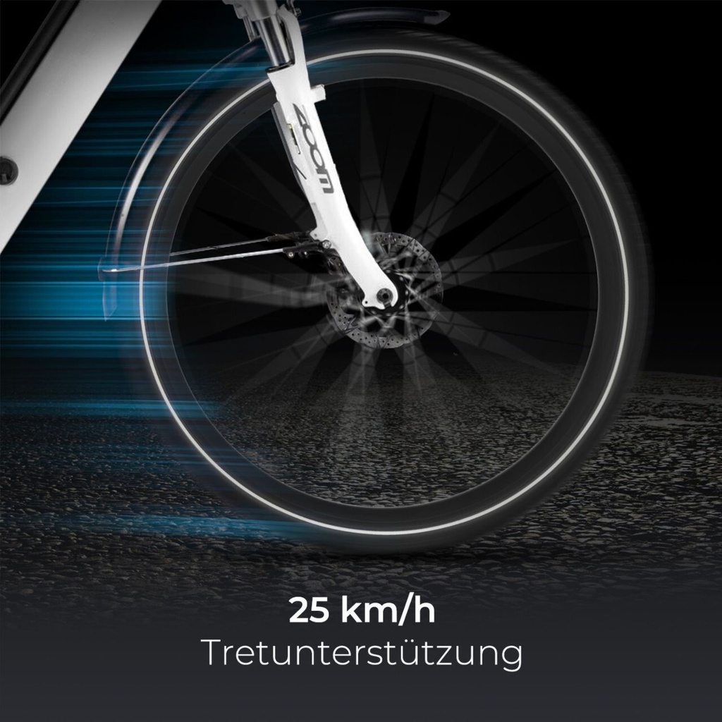 AsVIVA E-Bike urbain Stadtfalter B14 – Gris/Blanc – Vue 6