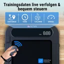 L'écran du tapis de course Walking Pad AsVIVA T25 affiche les données d'entraînement telles que le temps, la distance, la vitesse et les calories