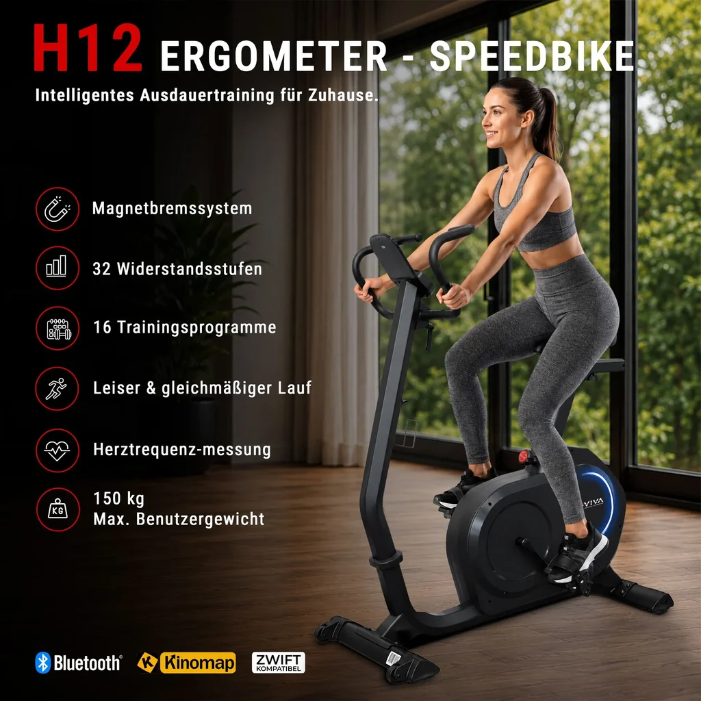 AsVIVA Ergometer Heimtrainer LED H12 Tiefeinsteiger
