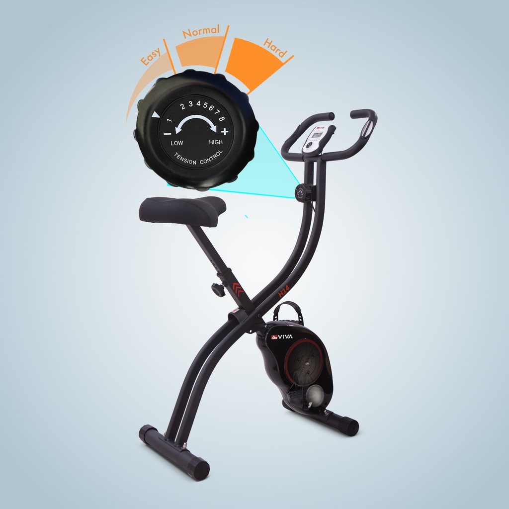 Système de résistance magnétique du vélo d'appartement AsVIVA H14 en noir pour un réglage continu de l'intensité d'entraînement