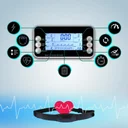 Écran LCD du rameur AsVIVA RA10 Pro affichant les valeurs d'entraînement telles que le temps, le nombre de coups d'aviron et les calories