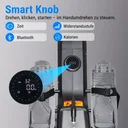 Bouton Smart-Knob du rameur AsVIVA RA12 pour un réglage continu de la résistance d'entraînement