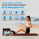 Rameur à eau AsVIVA RA18 Pro avec réservoir d'eau WaterPlane en vue d'ensemble