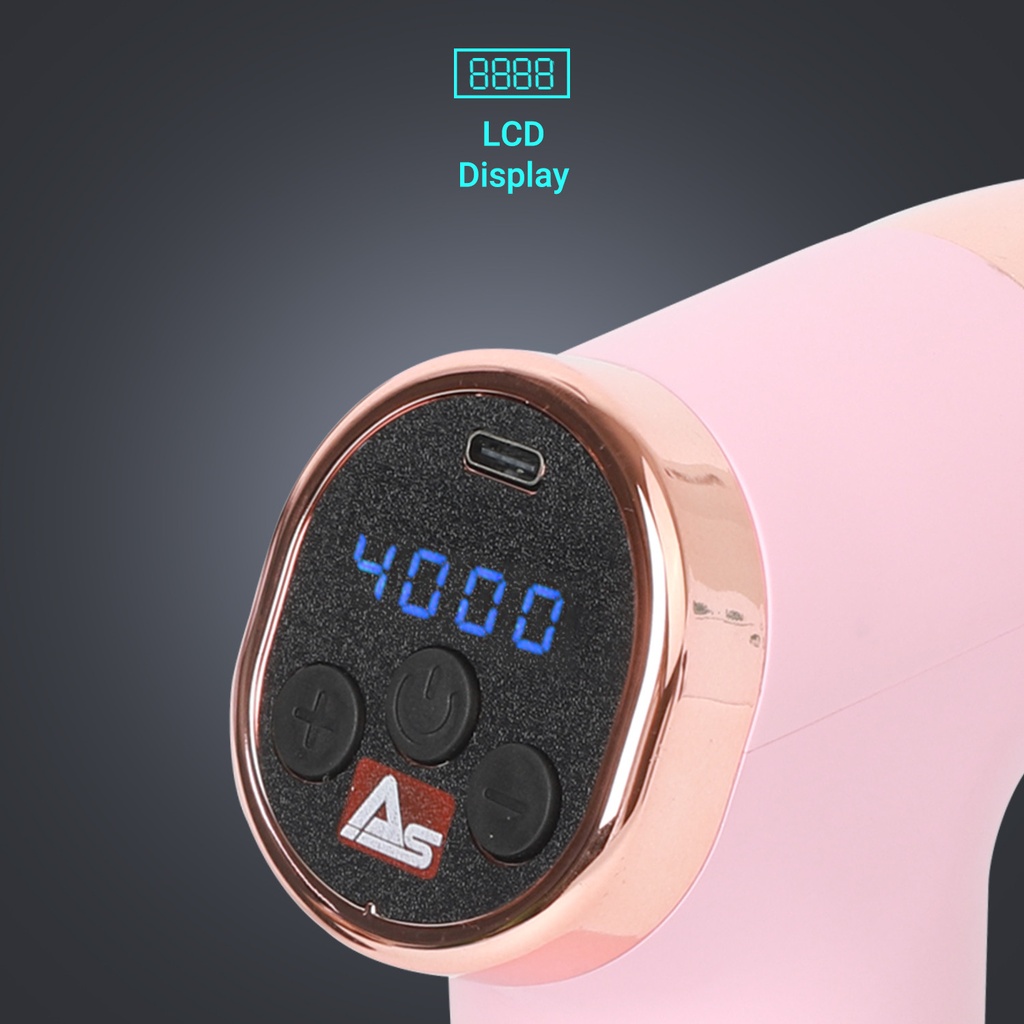 Pistolet de massage MGN2 rose – écran LCD
