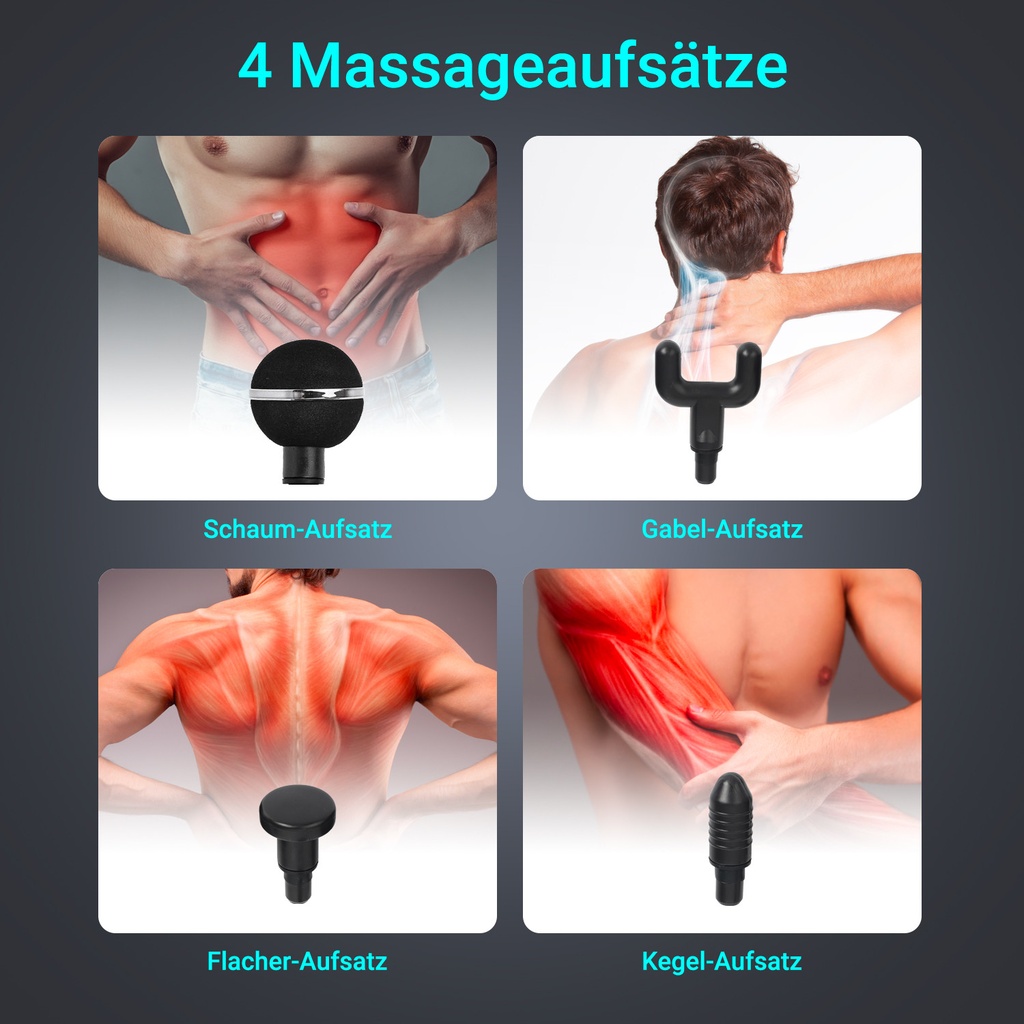 Pistolet de massage MGN2 rose – embouts de massage Pistolet de massage MGN2 rose – embouts de massage