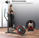 Transmission par courroie à faible entretien du vélo elliptique AsVIVA C29 Step pour un fonctionnement silencieux et régulier