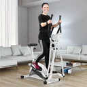 Le vélo elliptique AsVIVA C16 dans le salon, compact et idéal pour l'entraînement à la maison