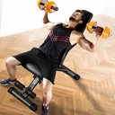 Entraînement des pectoraux avec haltères sur le banc de musculation AsVIVA WB2 en position à plat