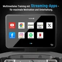 Applications de streaming comme Netflix et YouTube sur l'écran du tapis de course AsVIVA Smart T18 Pro