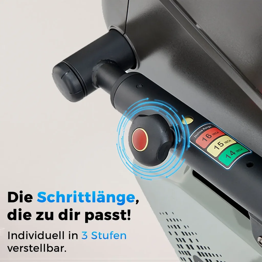 Longueur de foulée réglable du stepper AsVIVA ST4 pour un entraînement personnalisé