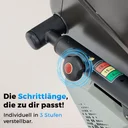 Longueur de foulée réglable du stepper AsVIVA ST4 pour un entraînement personnalisé