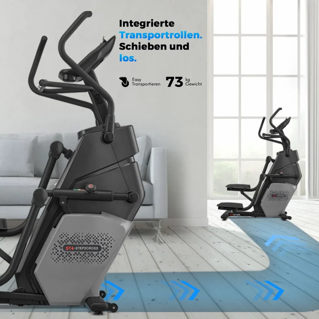 Roulettes de transport pratiques du stepper AsVIVA ST4 pour un déplacement facile