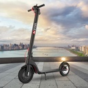La trottinette électrique AsVIVA ES01 en vue latérale complète avec guidon pliable et touches de rouge