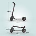 Aperçu des dimensions et des mesures de la trottinette électrique AsVIVA ES01