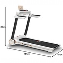 Dimensions hors tout du tapis de course AsVIVA T211 avec indications sur la surface au sol requise