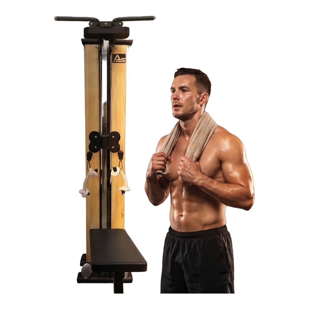 Station de musculation & station à poulie AsVIVA MG7 Naturel - Vue du produit