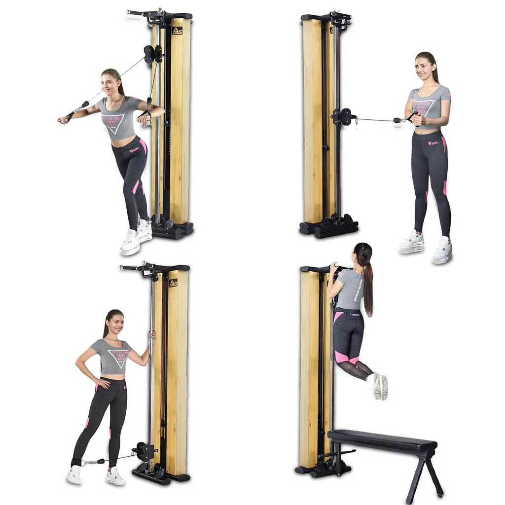 Station de musculation & station à poulie AsVIVA MG7 Naturel - Vue du produit
